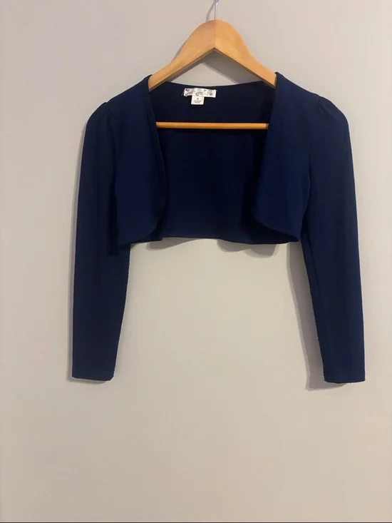 Nautica Navy and White Floral Fit-and-Flare Dress with Navy Bolero - Picture 6 of 6